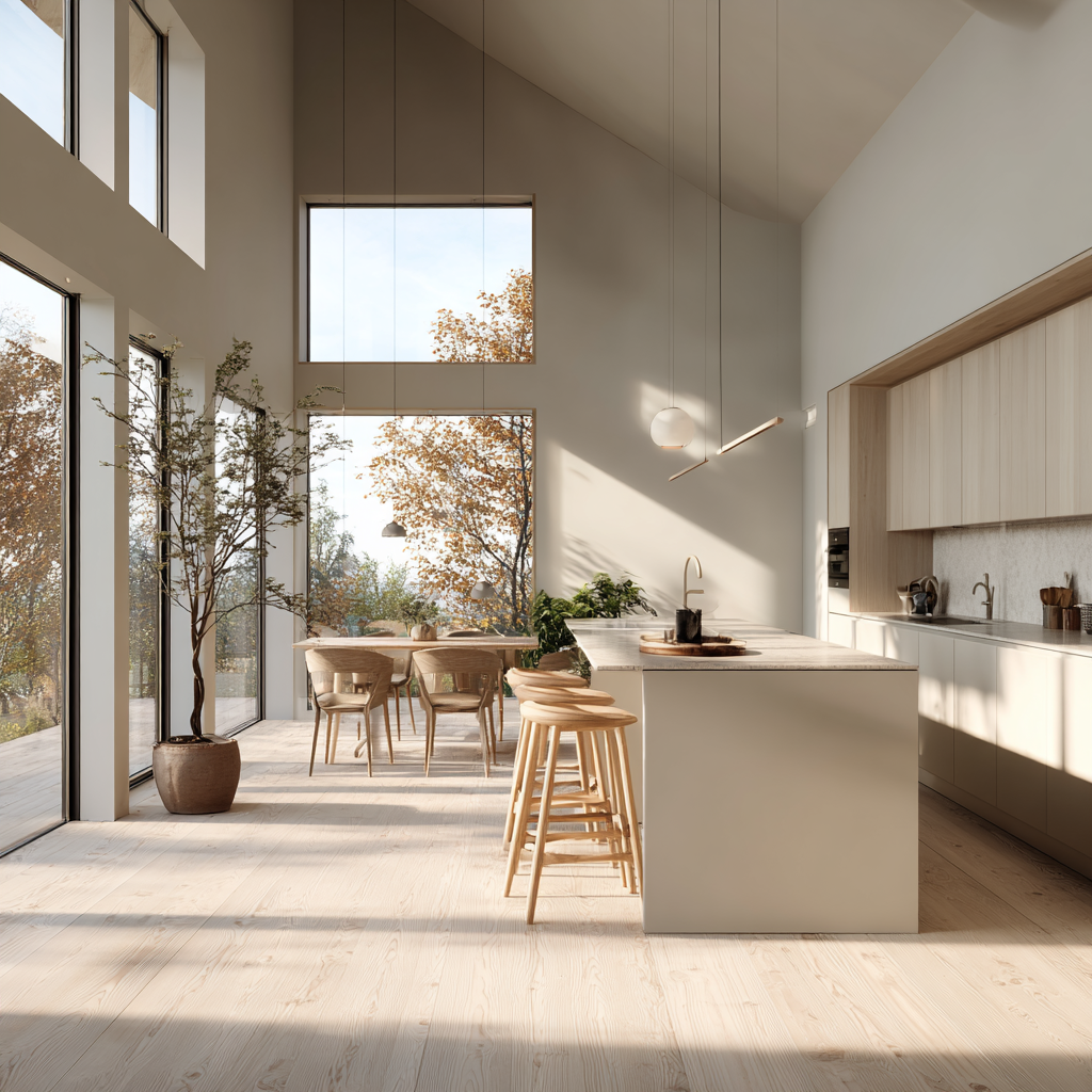 Luxury custom kitchen design with integrated appliances