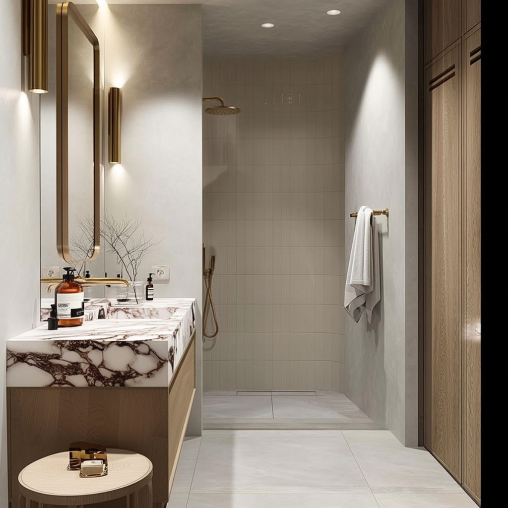 Floating White Oak Bathroom Vanity — Custom Wall Mounted Luxury Cabinet
