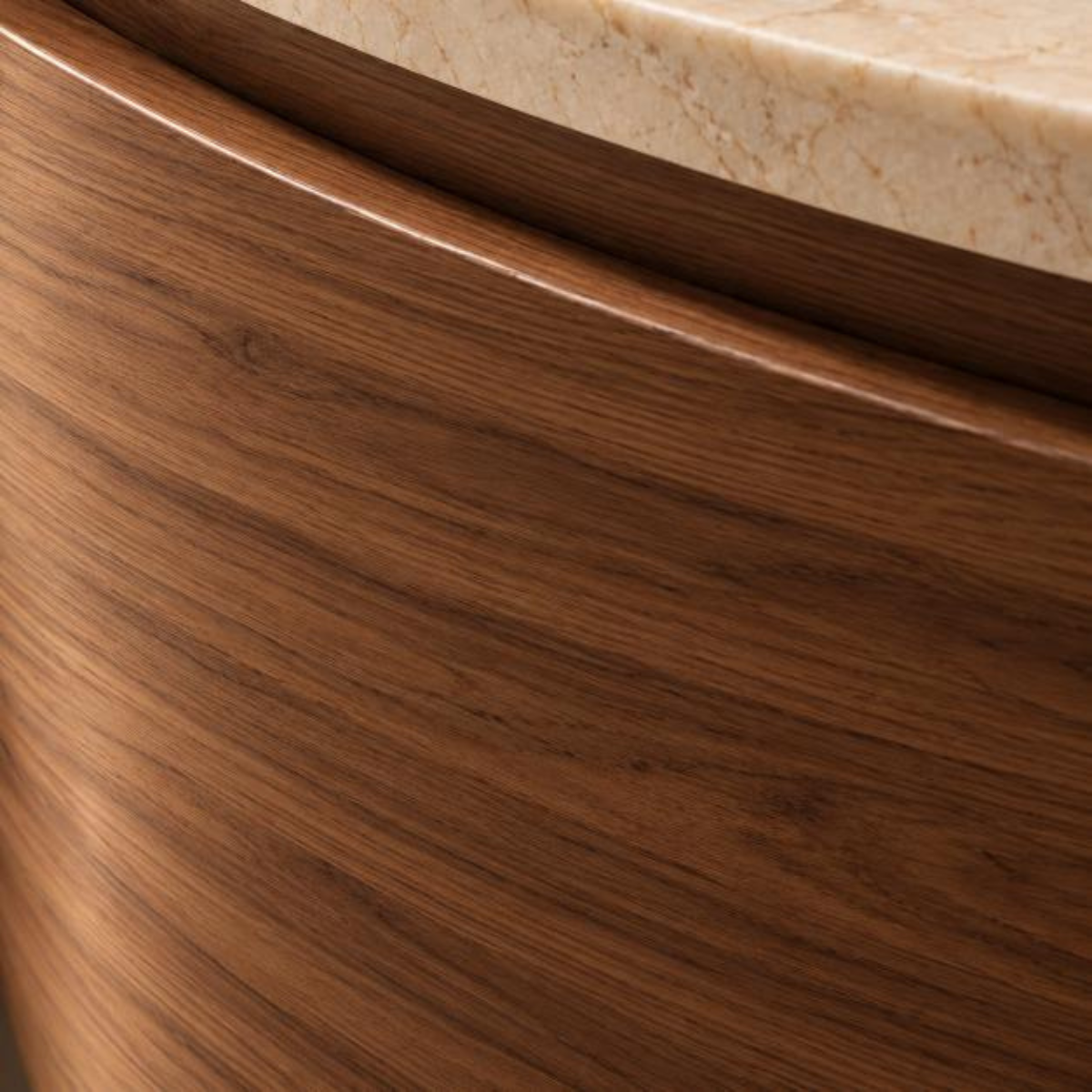 Sculptural Walnut Bathroom Vanity | Custom Curved Vanity