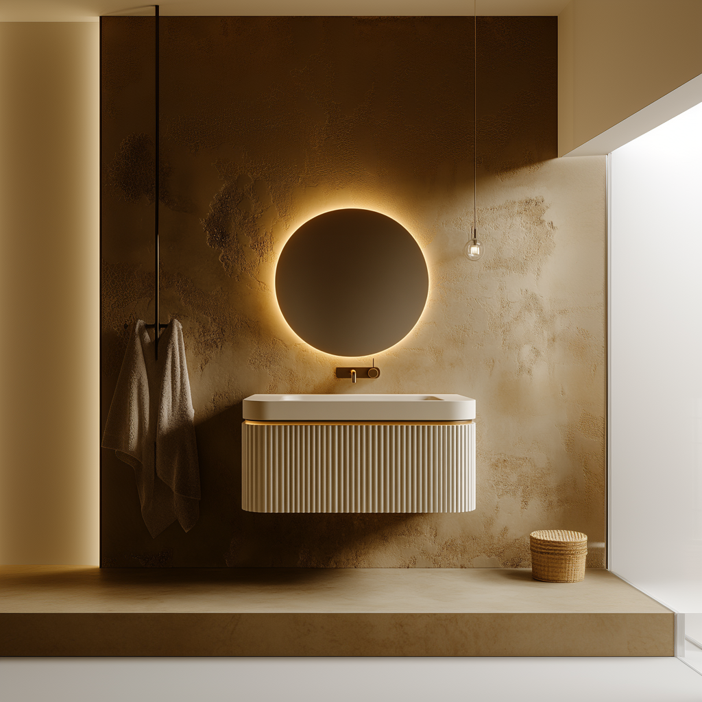 custom bathroom vanity with rounded custom bathroom vanity with rounded fluted oak front handcrafted by HEAVEN.