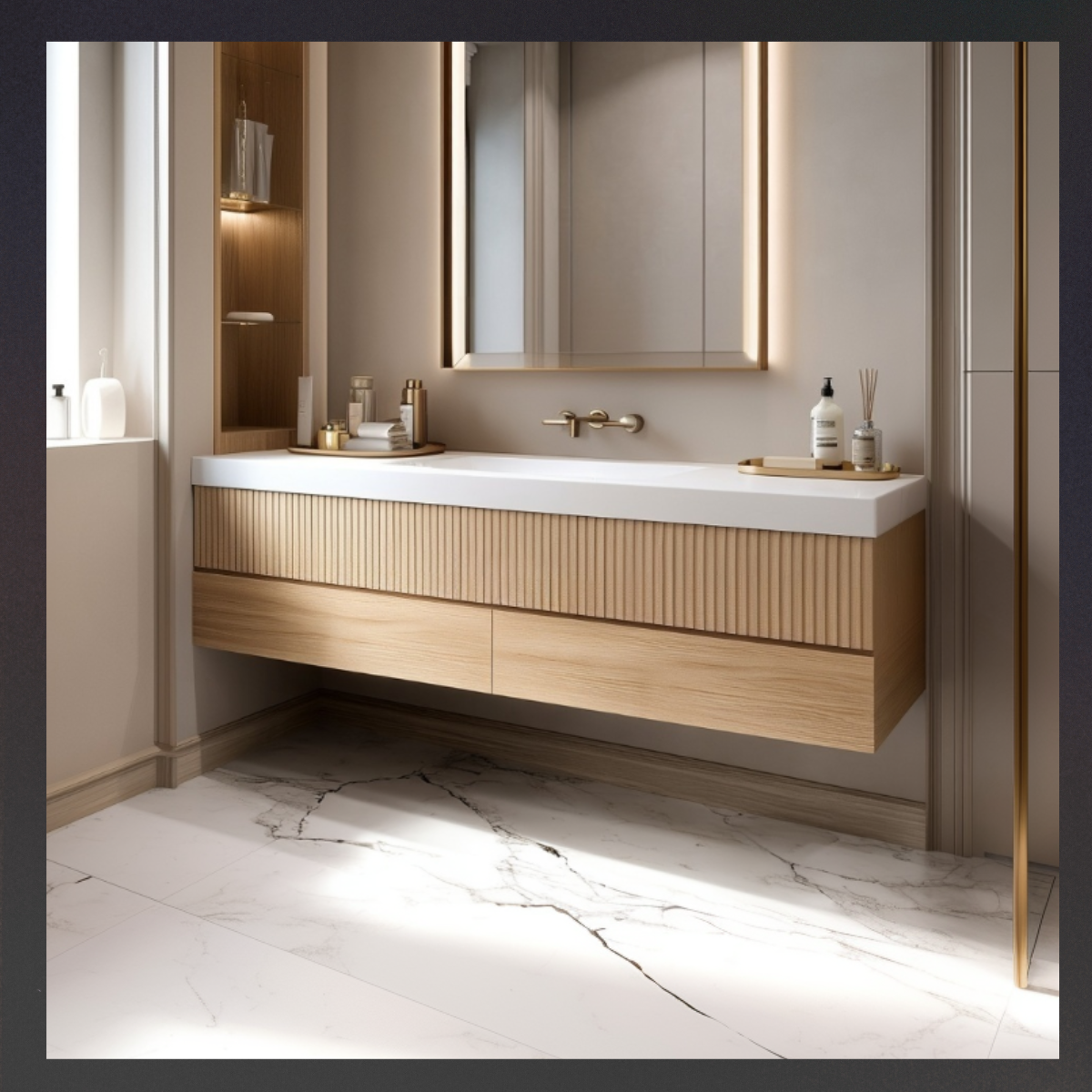 custom modern oak bathroom cabinet