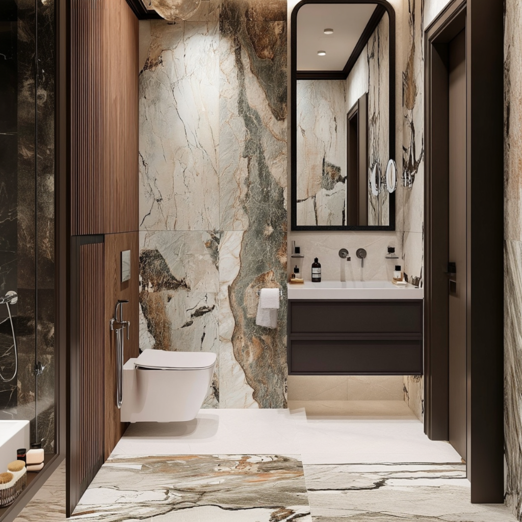 custom oak floating bathroom cabinet art deco