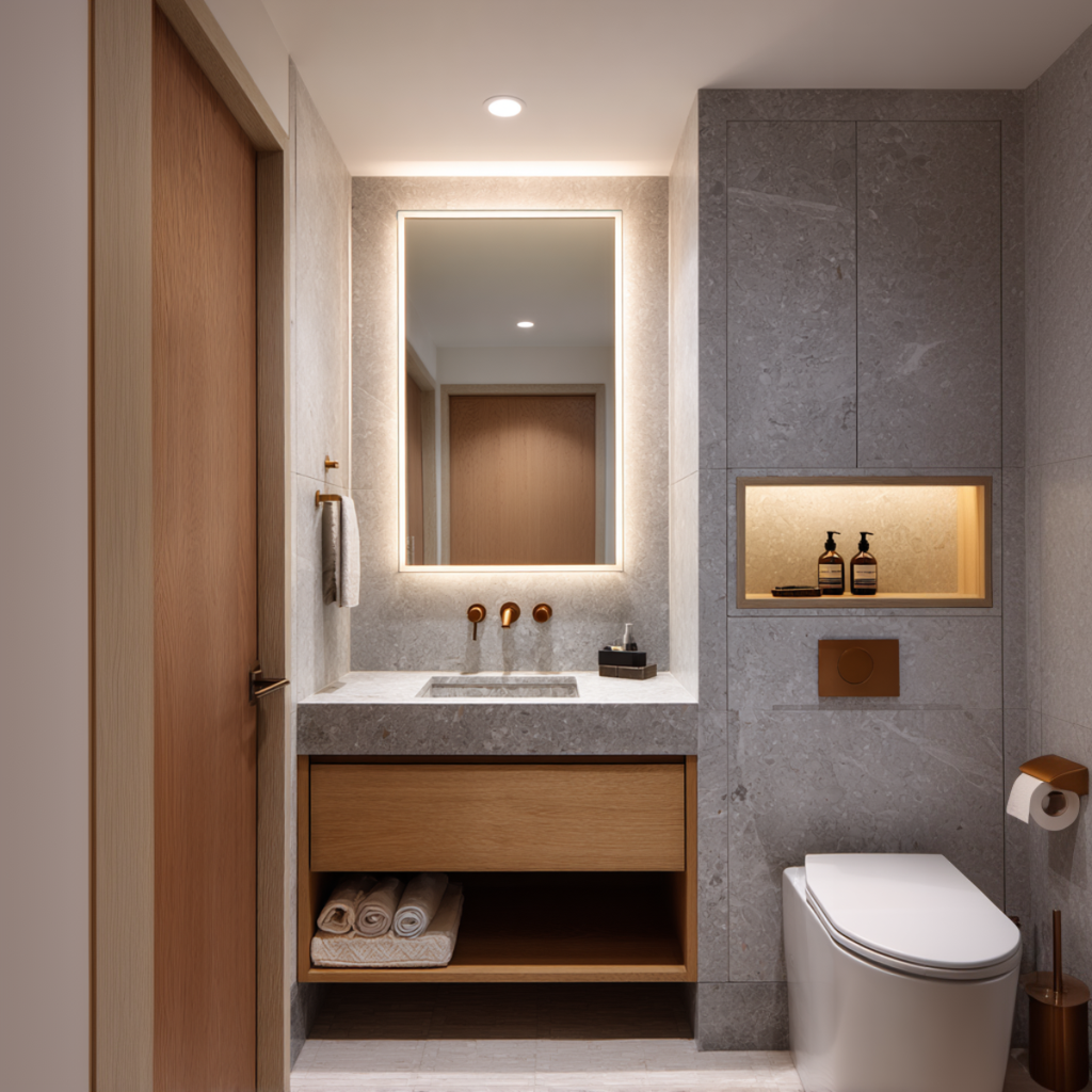 custom powder room vanity