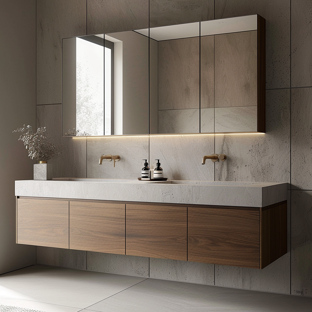 modern-walnut-wall-mounted-double-vanity