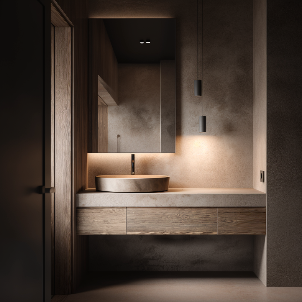 desert beige floating bathroom vanity