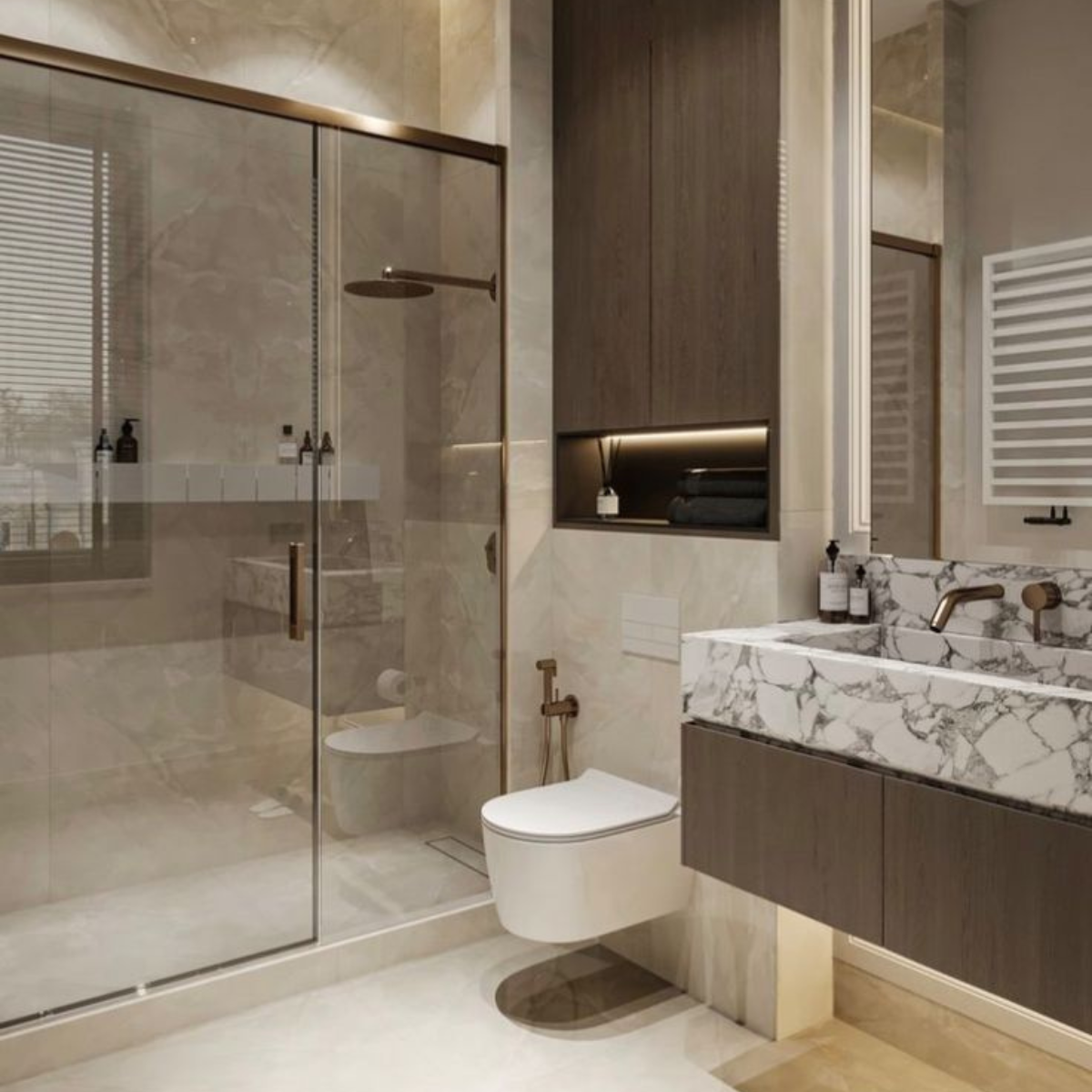 desert beige oak vanity