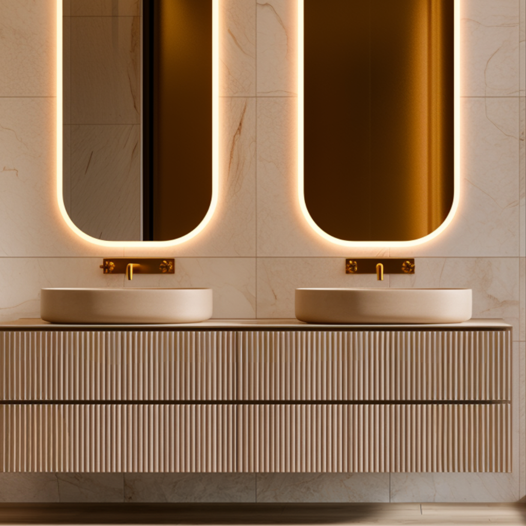 double sink oak bathroom vanity