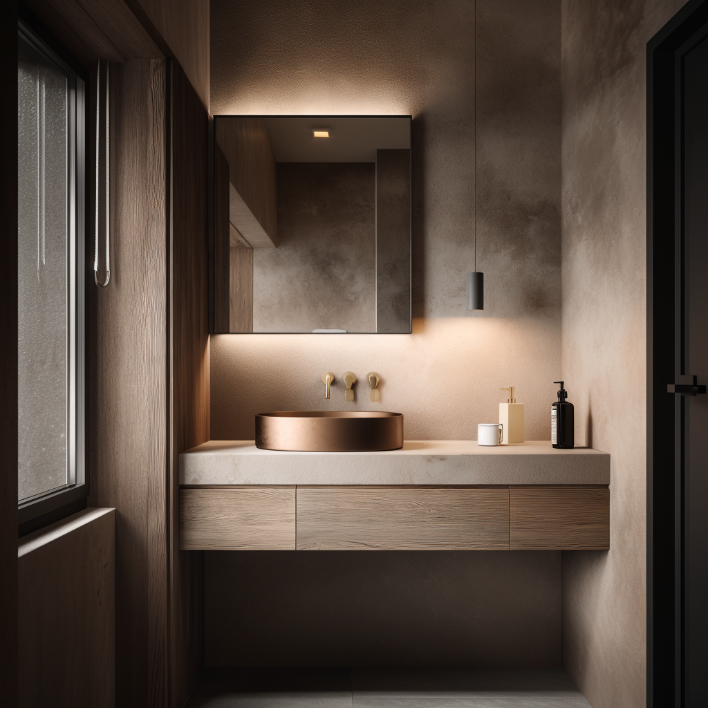 handleless desert beige vanity