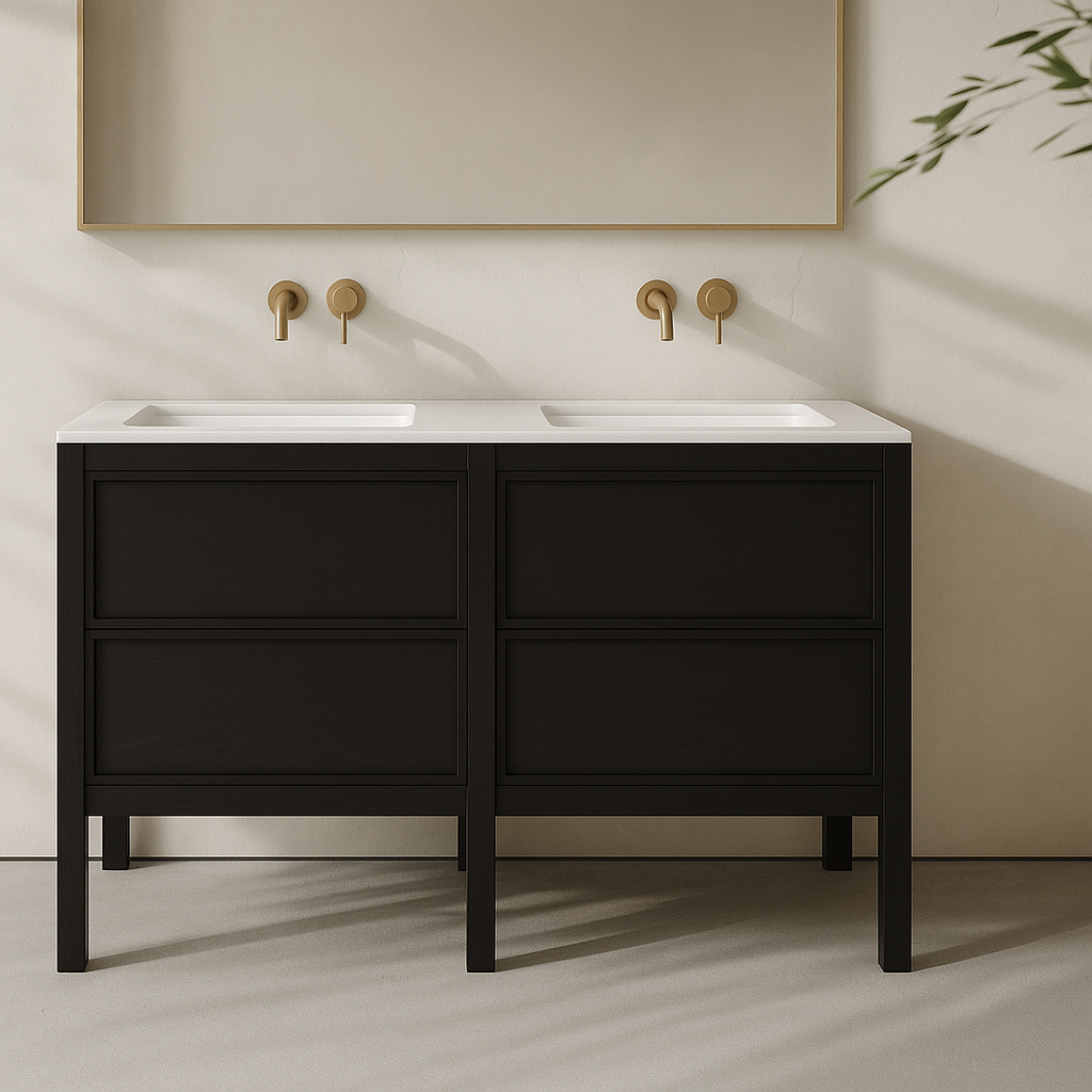 HEAVEN black oak freestanding bathroom cabinet