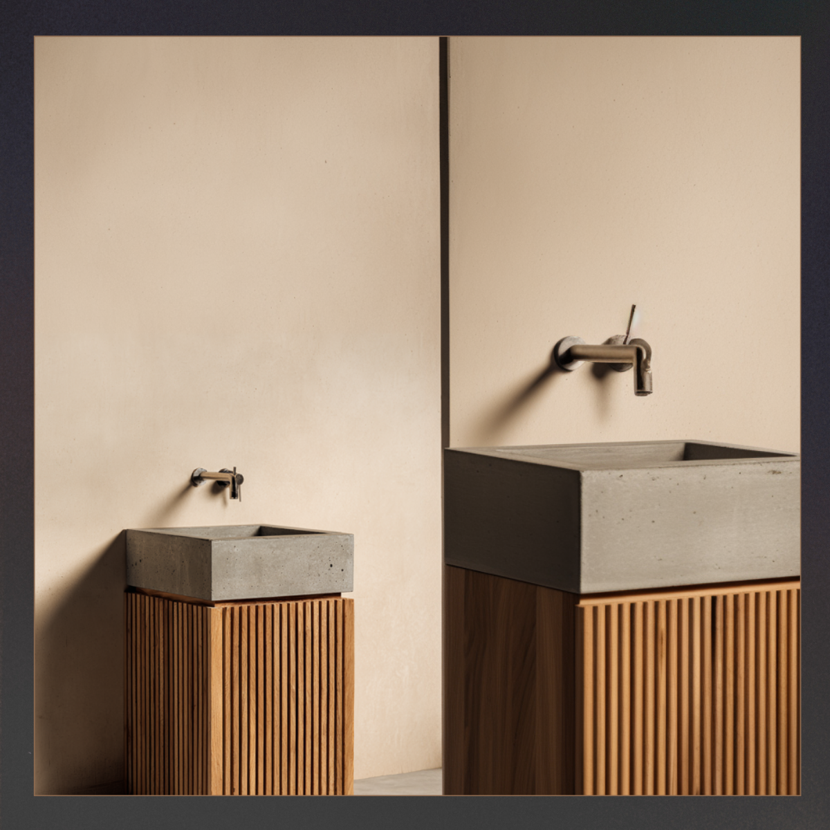 handcrafted fluted oak vanity freestanding design