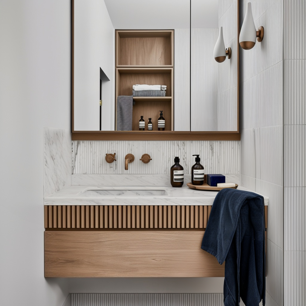 modern single sink wall mounted vanity