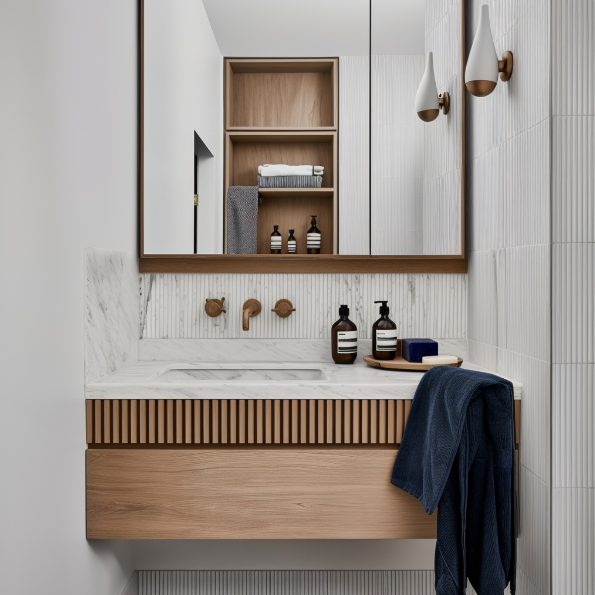 modern single sink wall mounted vanity