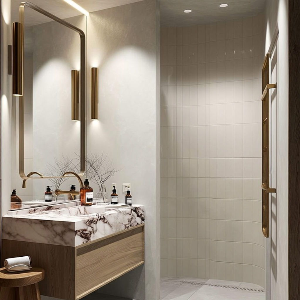 wall mounted white oak vanity cabinet