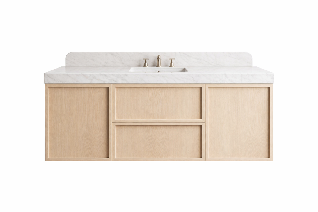 HEAVEN handcrafted bleached oak floating vanity