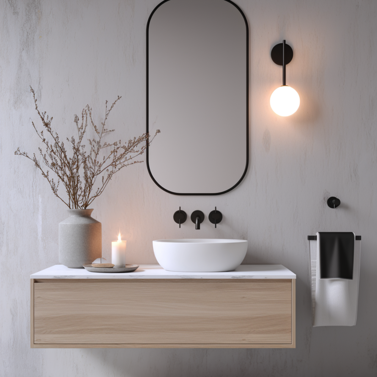 single sink wall mounted vanity