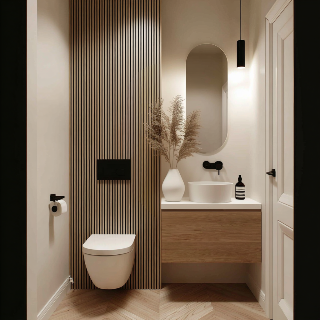 small white oak floating vanity
