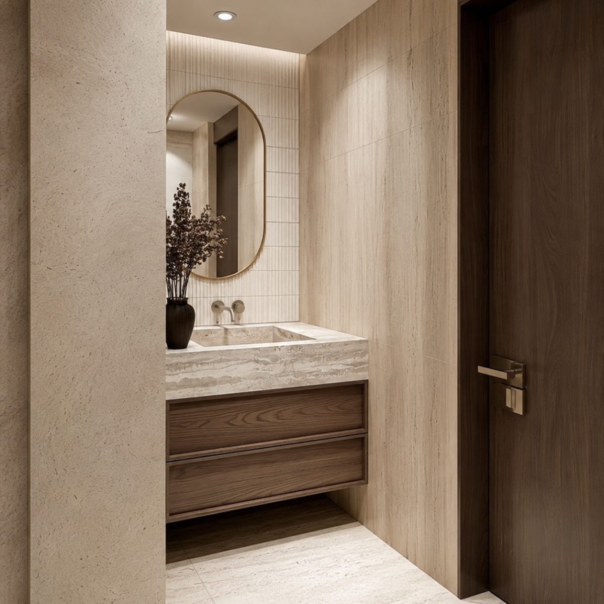 walnut slim shaker vanity
