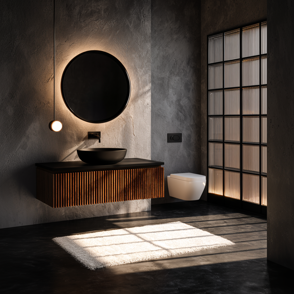 walnut wall mounted bathroom cabinet