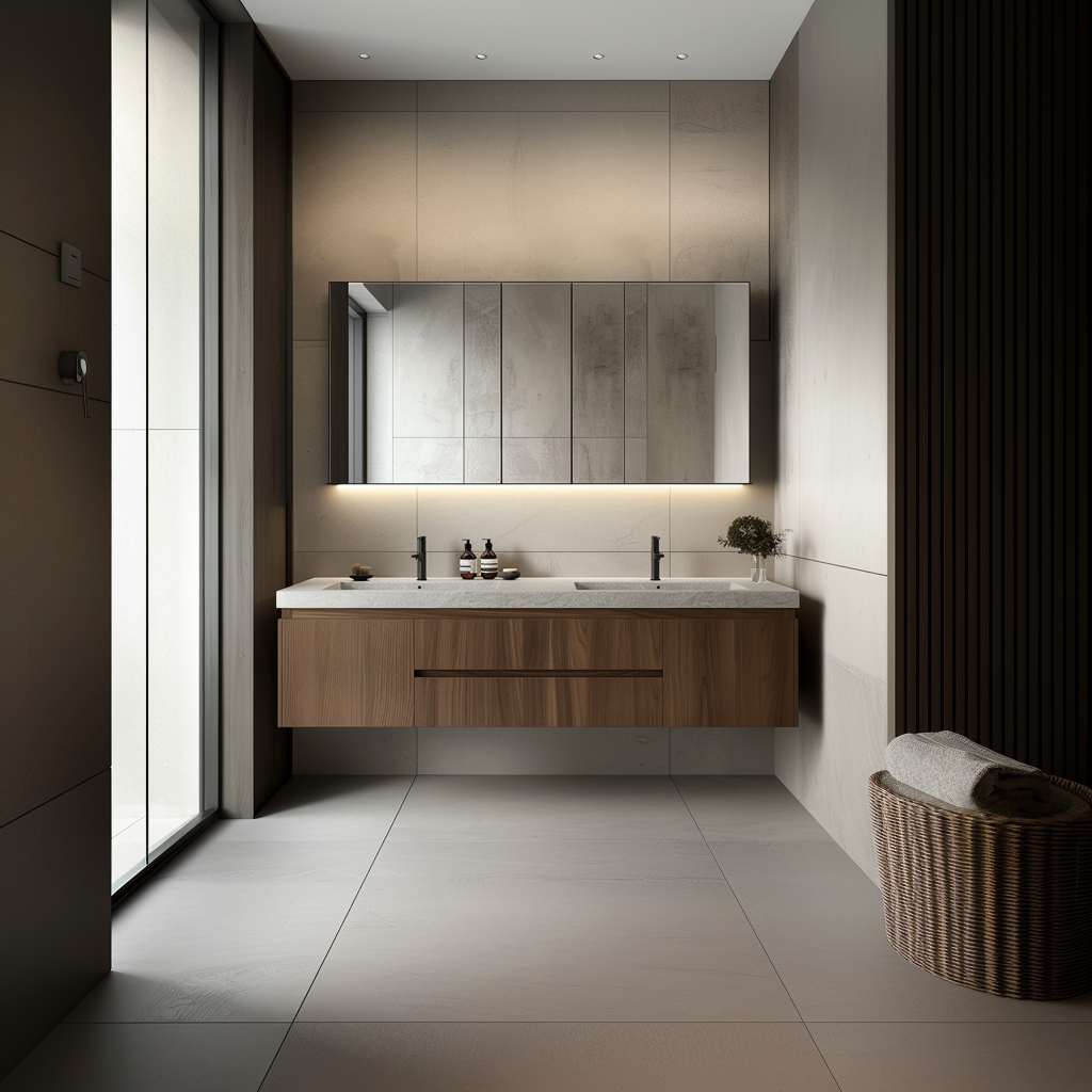 modern walnut wall mounted cabinet